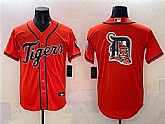 Men's Detroit Tigers Team Big Logo Orange With Patch Cool Base Stitched Jersey,baseball caps,new era cap wholesale,wholesale hats
